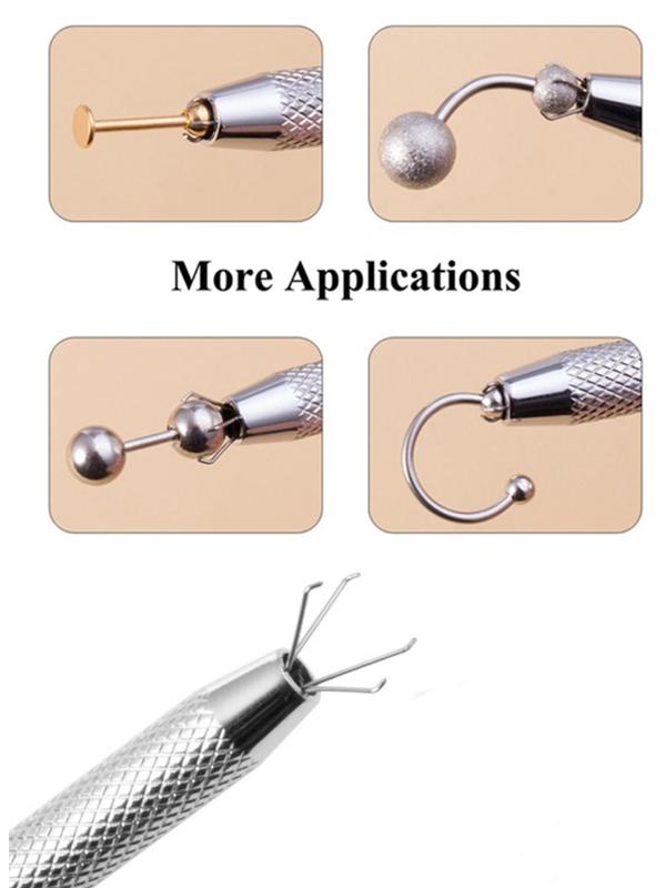 Stainless Steel Ball Bead Holder,  Exquisite Ball Bead Holder, Piercing Jewelry Making Grasping Tool for Women & Men