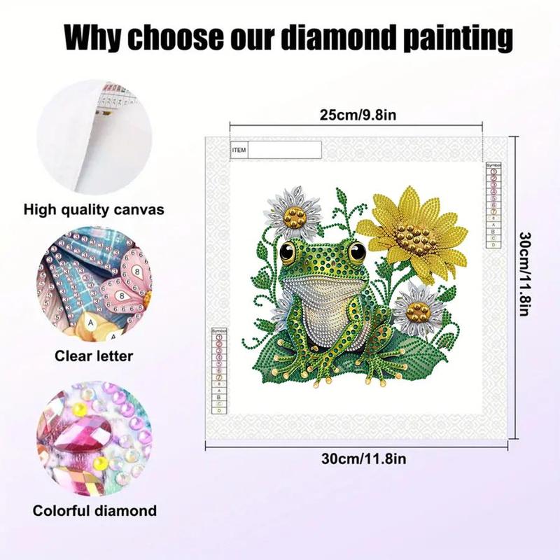 DIY Artificial Rhinestones Arts Painting Kit Without Frame, Frog Pattern DIY Painting, Handmade Craft Art Decoration