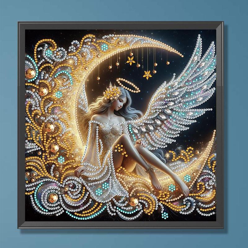 Angel Pattern Irregular Shaped Diamond Art Painting Kit without Frame, DIY 5D Diamond Arts Painting Kit, Wall Art Decor for Home