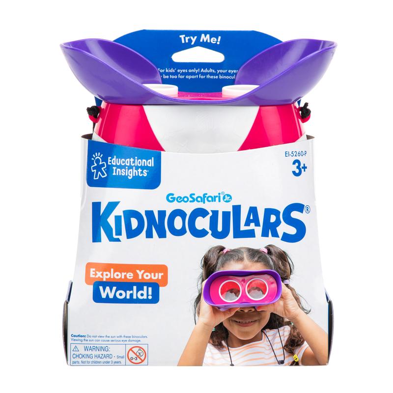 Educational Insights GeoSafari Jr. Kidnoculars Pink Binoculars For Toddlers & Kids, Gift for Toddlers Ages 3+