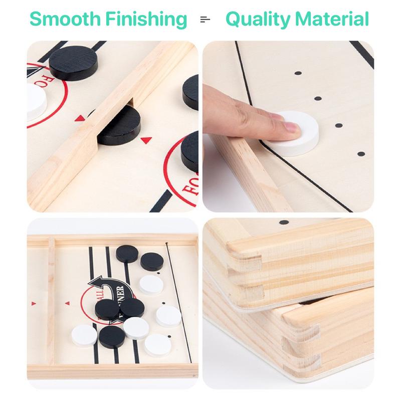 Sling Puck Game Slingshot Board Games Foosball Super Winner Wooden Hockey Foosball Party Game for Adult and Kids 2 Players