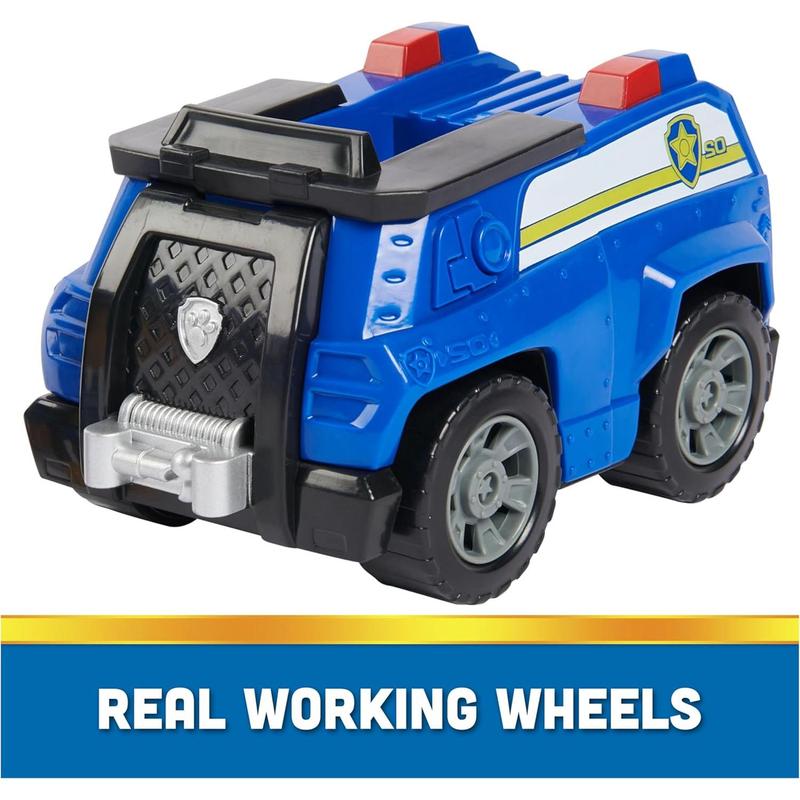 Paw Patrol, Chase’s Patrol Cruiser, Toy Car with Collectible Action Figure, Sustainably Minded Kids Toys for Boys & Girls Ages 3 and Up