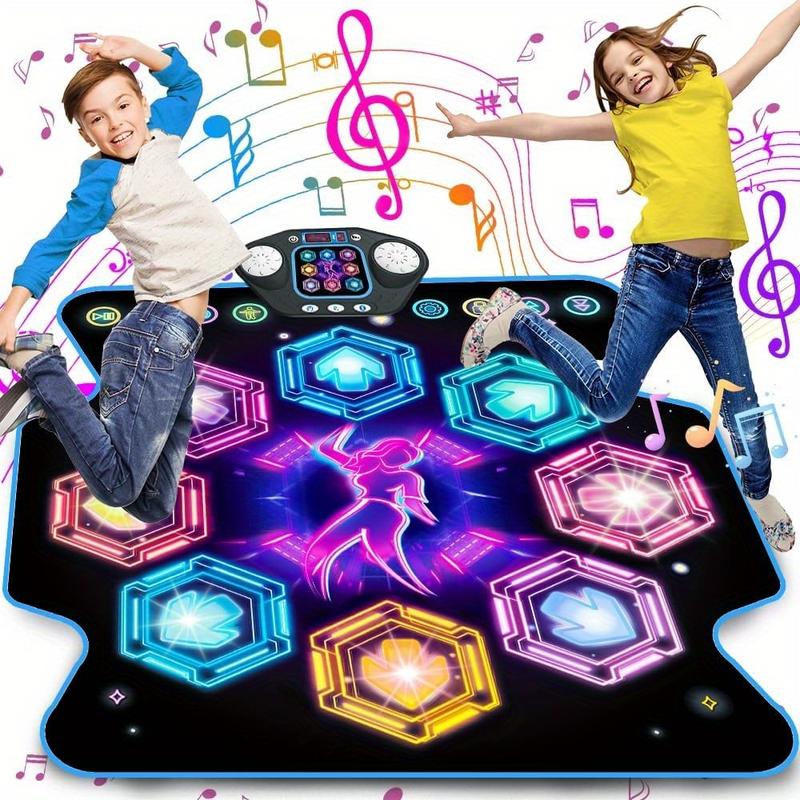 VATOS Dance Mat Toys for Kids - Electronic Dance Pad Music Toy with 8 LED Keys for Kids Ages 4-8, Sensory Outdoor Games Party Favors, Cool Birthday Gifts for 3-12+ Year Old Girls Boys Teens