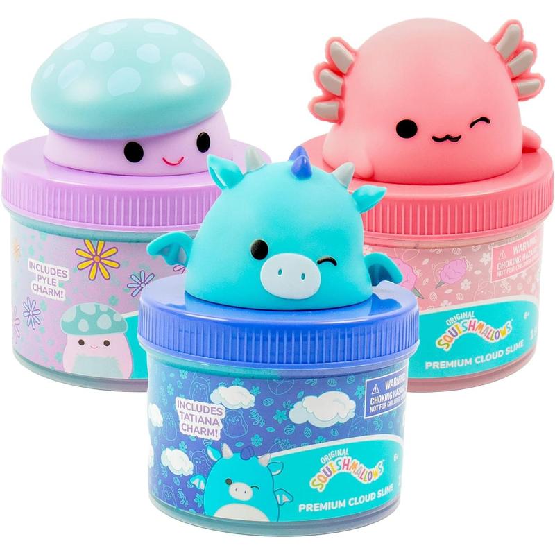 SQUISHMALLOWS Original Calynda The Cow Premium Scented Slime, 8 oz. Smooth Slime, Strawberry Scented, 3 Fun Slime Add Ins, Pre-Made Slime for Kids, Great 6 Year Old Toys, Super Soft Sludge Toy