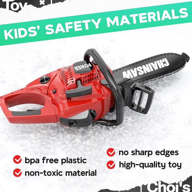 Chainsaw Toy  - Chainsaw Toy for Kids Power Tool Set with Realistic Sound, Pretend Play Kids Chainsaw Tool Set for Outdoor Gardening Play - kids toy for Boys Girls Ages 3-12 Years Old