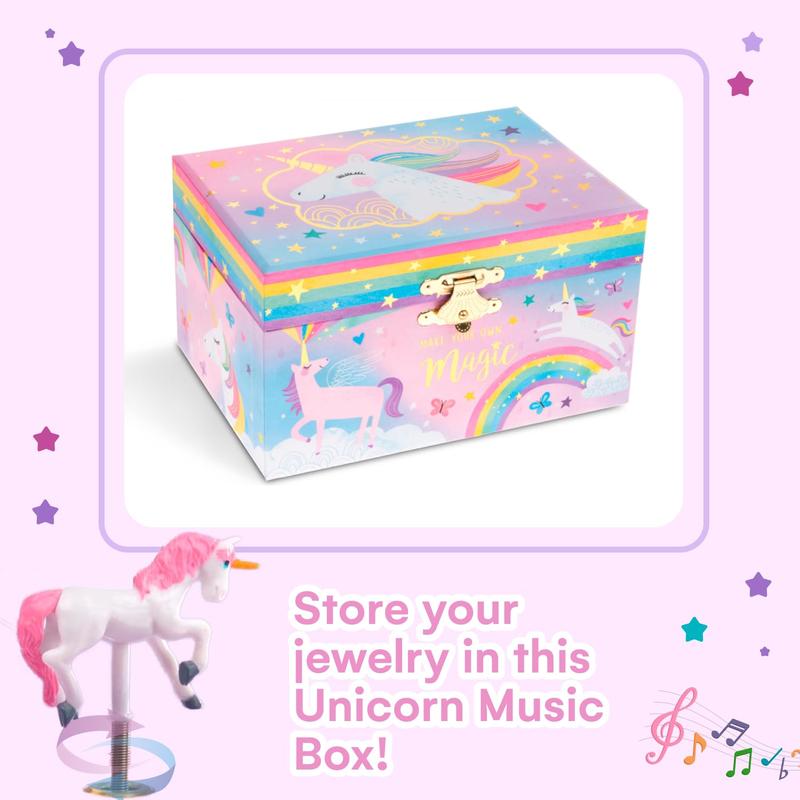 Jewelry Box for Girls, Cotton Candy Unicorn Musical Jewelry Boxes, The Beautiful Dreamer Tune and Spinning Unicorn Doll, Toys for Girls