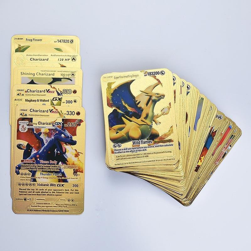 54Pcs 36Pcs 18Pcs Gold Black Silver Charizard Cards English Version Game Battle Toys For Collection