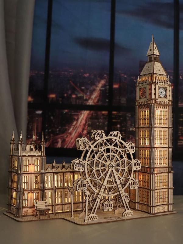 3D Wooden Puzzle Big Ben Model Kits Desktop Clock DIY Building Blocks Creative Gift Home Decor for Family Unique Christmas Gift