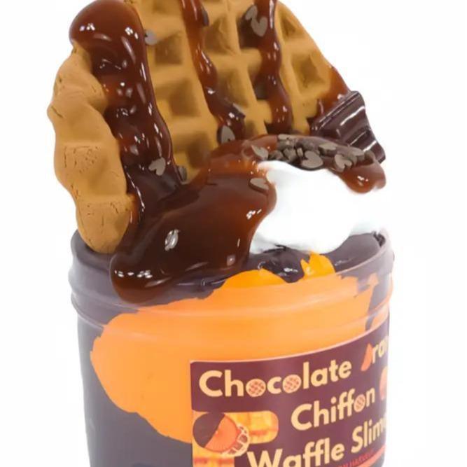 Imagination Harvest Waffle Slime Kit - Chocolate Orange Chiffon & Chocolate Butter Slime - Scented Slime - 8oz