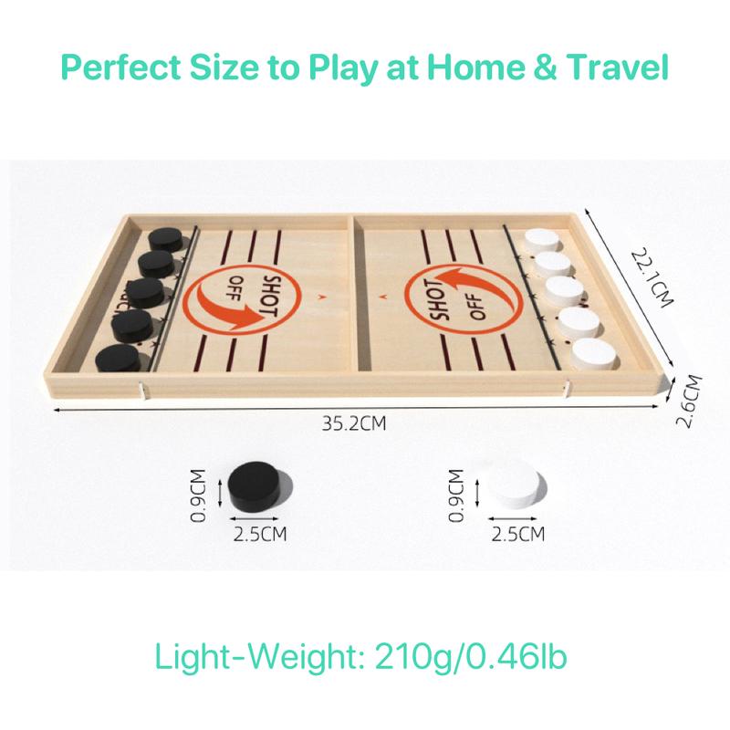 Sling Puck Game Slingshot Board Games Foosball Super Winner Wooden Hockey Foosball Party Game for Adult and Kids 2 Players