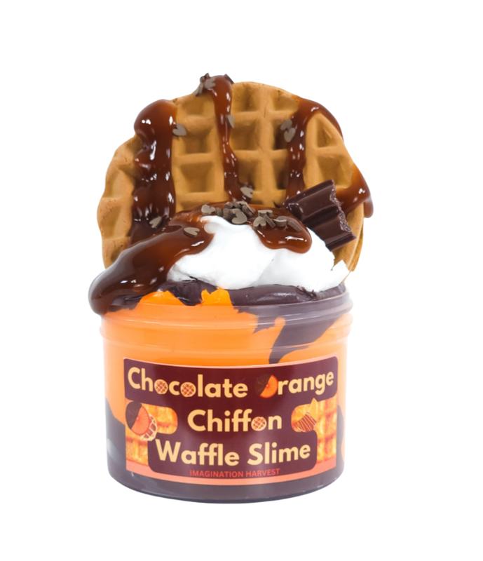 Imagination Harvest Waffle Slime Kit - Chocolate Orange Chiffon & Chocolate Butter Slime - Scented Slime - 8oz