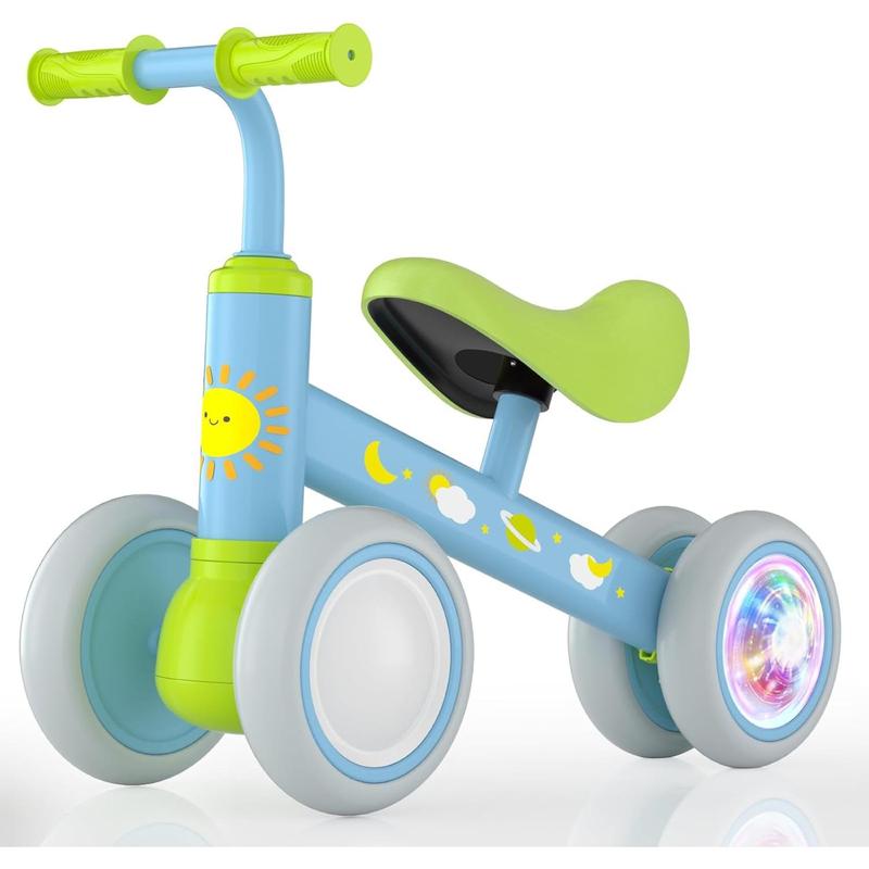 Colorful Lighting  Balance  for 1 Year Old Boys Girls, 12-24 Months  Balance , No Pedal 4 Wheels   with Soft Seat,  First , 1st Birthday Gifts