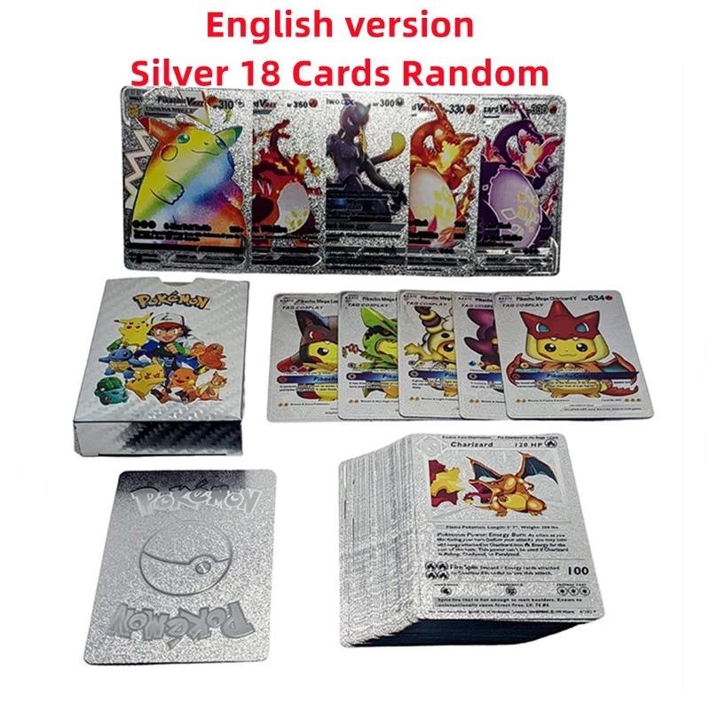 54Pcs 36Pcs 18Pcs Gold Black Silver Charizard Cards English Version Game Battle Toys For Collection