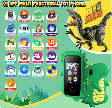 Kids Phone for Girls, Kids Cell Phone Touchscreen Learning Toys Gifts for 3-8 Year, Kids Smart Phone Dual Camera with 32GB Card