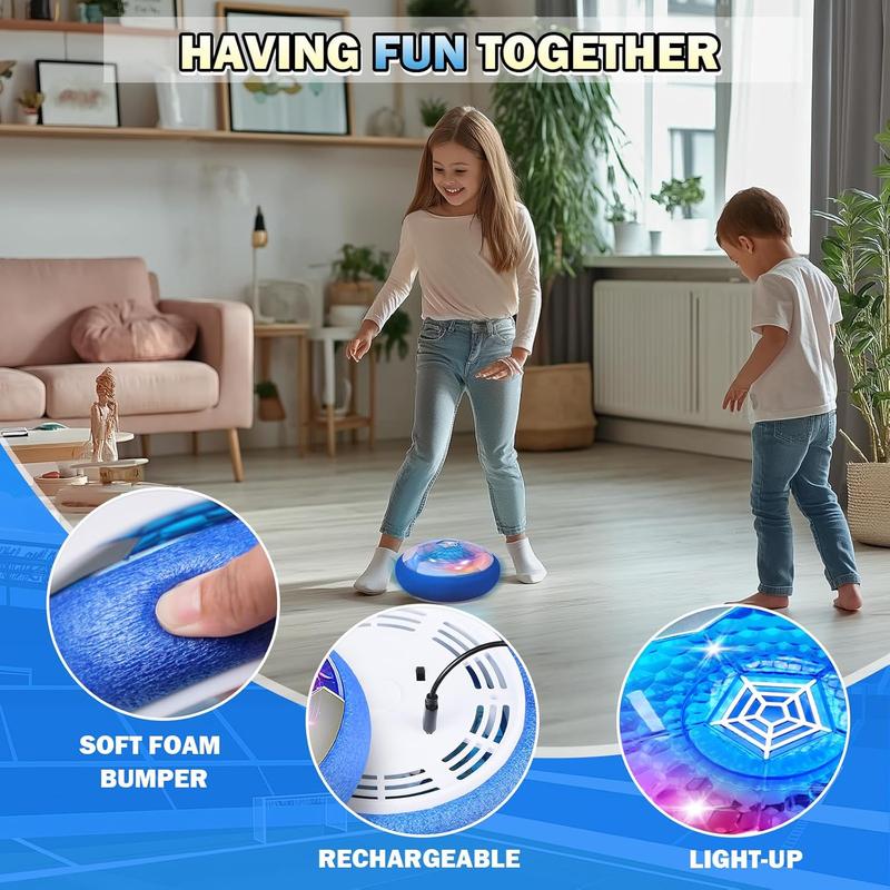 BaLaM Hover Soccer Ball Toys for 3-12 Year Old Boys, Indoor Rechargable Light-up Toys Games Christmas Birthday Gifts for Kids Toddler Girls Age 4 5 6 7 8 9 10 11, Blue