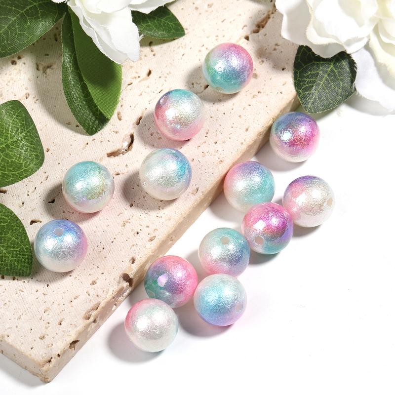 Qty 100 Acrylic 16mm UV plated high-brightness two-color wrinkle beads diy loose beads mobile phone chain jewelry accessories