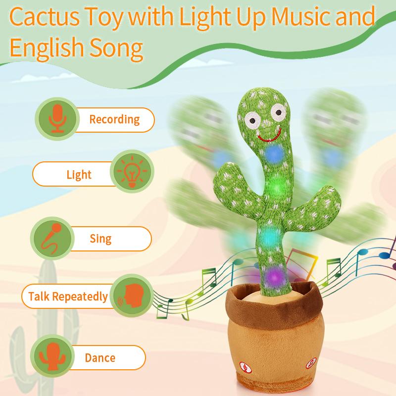 MIAODAM NFL 2024 Talking Cactus Toy for Dog and Cat, Dancing Singing Toy, Repeats & Recording, Birthday Day Gift, Prank Toy, Tricky Toy A4