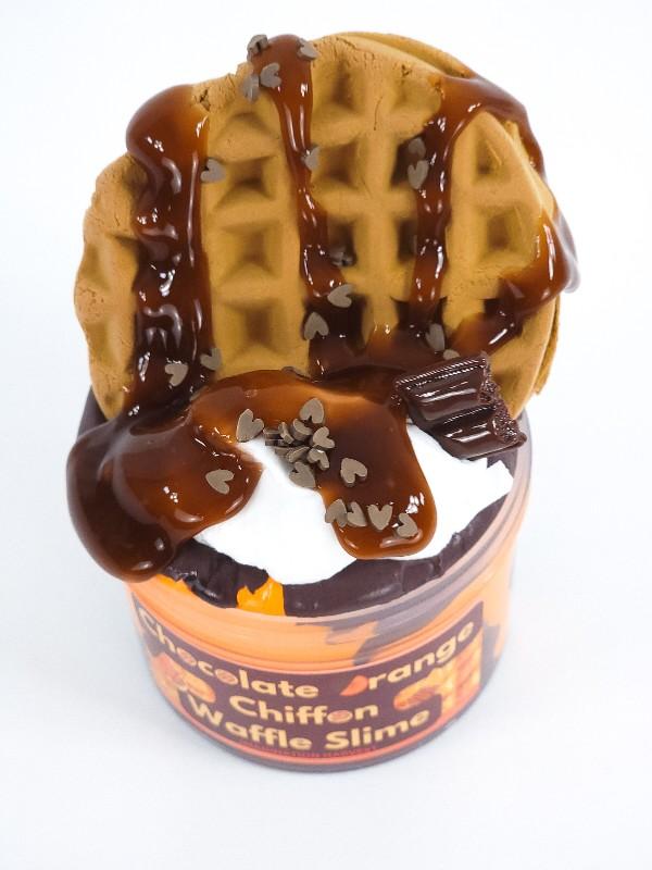 Imagination Harvest Waffle Slime Kit - Chocolate Orange Chiffon & Chocolate Butter Slime - Scented Slime - 8oz