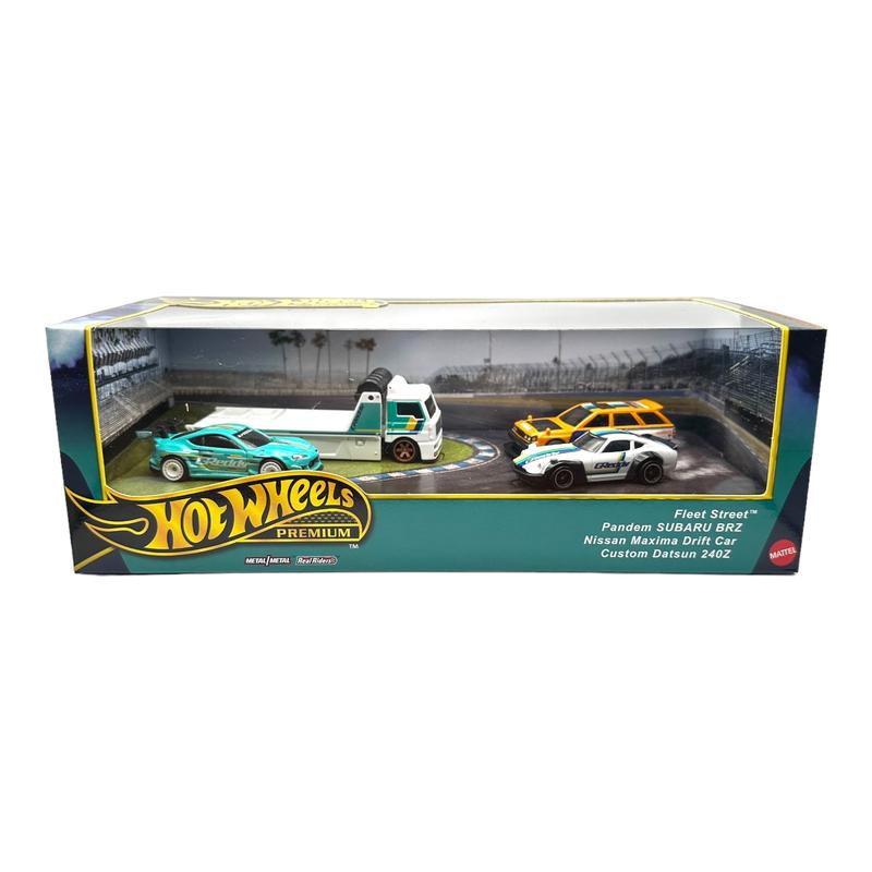 Hot Wheels GReddy Premium Collection Diecast Model Cars - Real Riders Wheels - Pandem Subaru BRZ, Nissan Maxima Drift Car, Datsun 240Z, Fleet Street