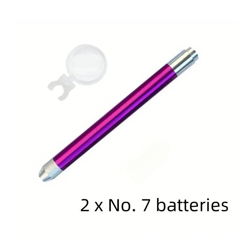 Battery Required Diamond Paint Pen with Magnifying Glass & LED Light, Diamond Paint Luminous Point Drill Pen, Specialty Hand Tools (without Battery)