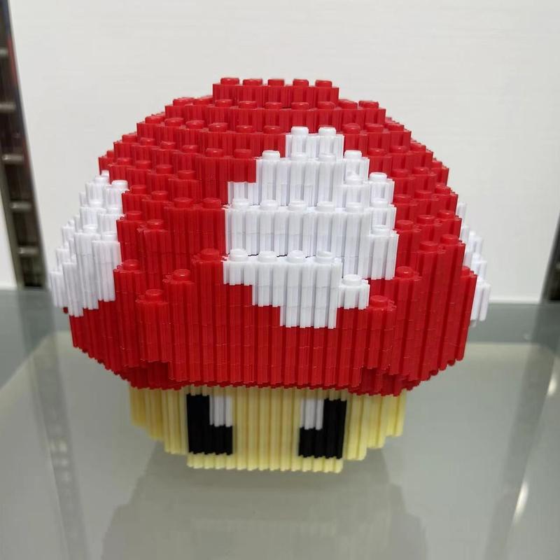 Red Mushroom - Multi Color Compressed Link Small Building Blocks Series