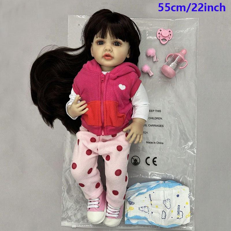 22 Inch Life-like Teenager Girl Doll, Reborn Teenager Doll, Soft Silicone Body Doll, Birthday Gift For Girl, Thanksgiving, Chrismats Gift Set