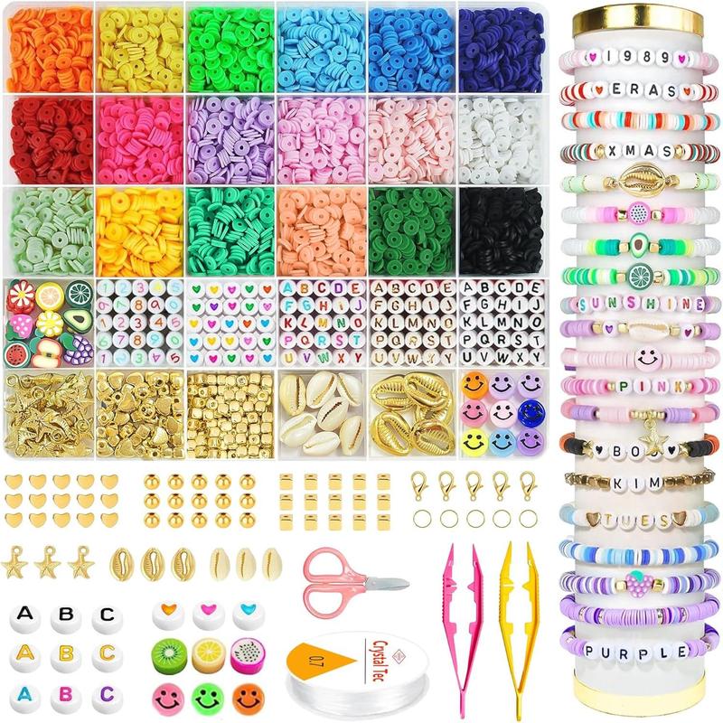 5300 Clay Bead Bracelet Making Kit, Arts and Crafts, Christmas Crafts Games Toys Birthday Gift for ages 3-10, Materials Supply