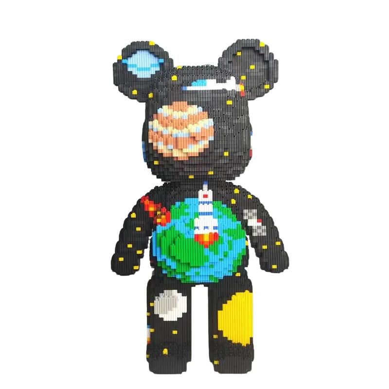 Medium Space and Ocean Bear-Multi color compressed link small building block series