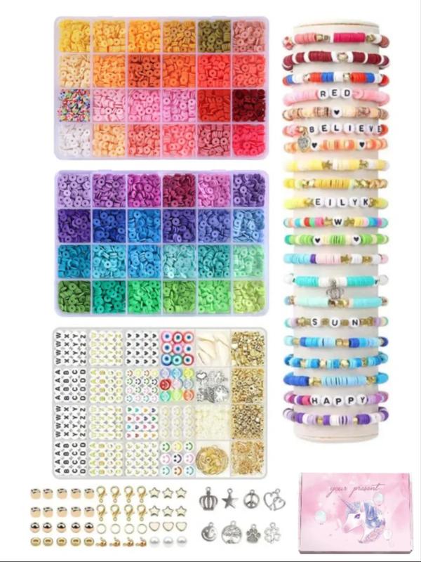 Mixed Color Polymer-clay Bead for Jewelry Making for Gift, 7200pcs box DIY Jewelry Accessories for Bracelet Necklace, Funny Jewelry Making Kit for Fall Outfits & Fall Freshness, Kawaii Accessories