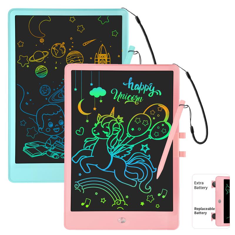 2pcs LCD writing tablet for kids,10-inch color electronic board kids drawing board, early childhood education learning travel birthday gift