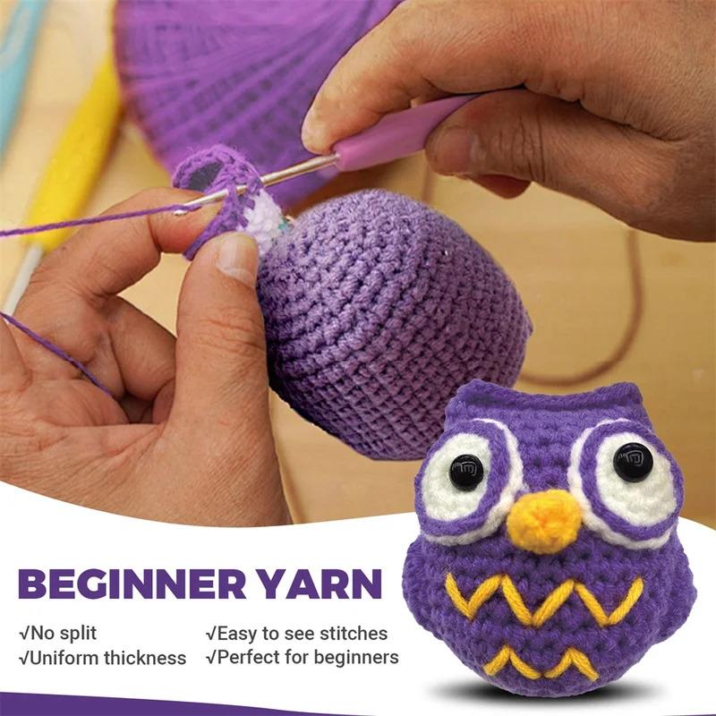 DIY Crochet Animal Kit Withhand Knitting Yarn Needles Plush Doll Easy For Starter Includes Enough Yarn Hook Accessories Tool Set