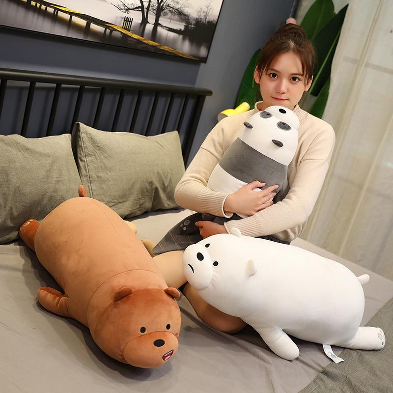 3 piece set We Bare Bears Stuffed Animals Ultrasoft Panda Plush Toy, Kawaii Throw Pillow for Kids, Hugging Doll for Girls Boys 11.8