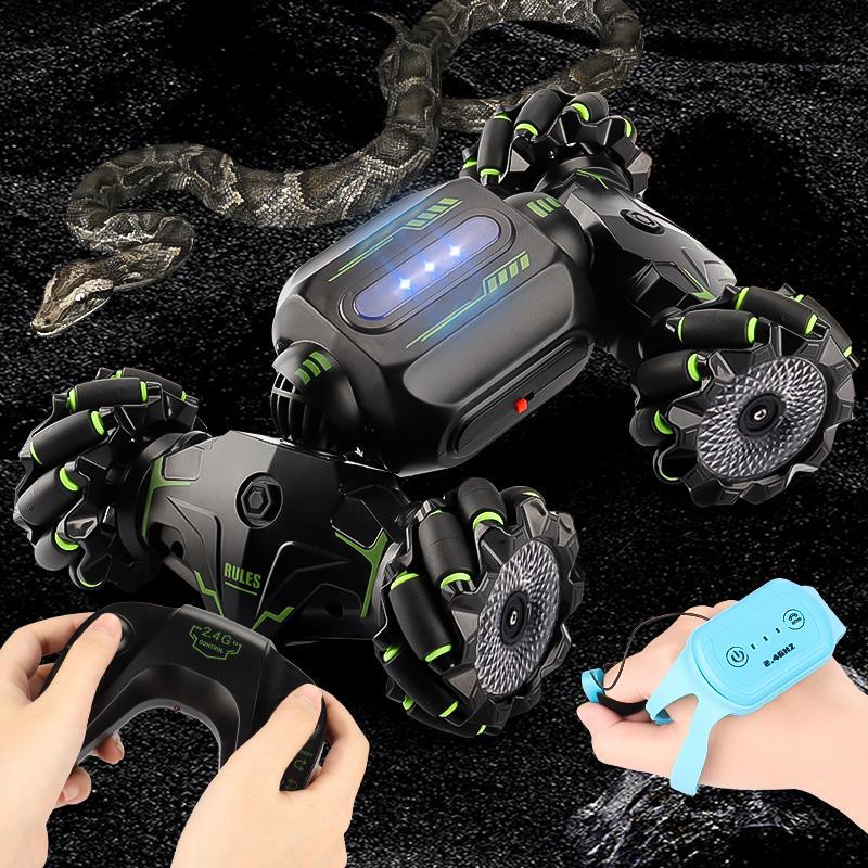 Remote Control Crawling Car Toy, Intelligent Q Crawling Four-drive Force Lever Remote Control, with Dual Meter Remote Control & Joystick Remote Control & 14500 500mAh V3.7 Lithium Battery