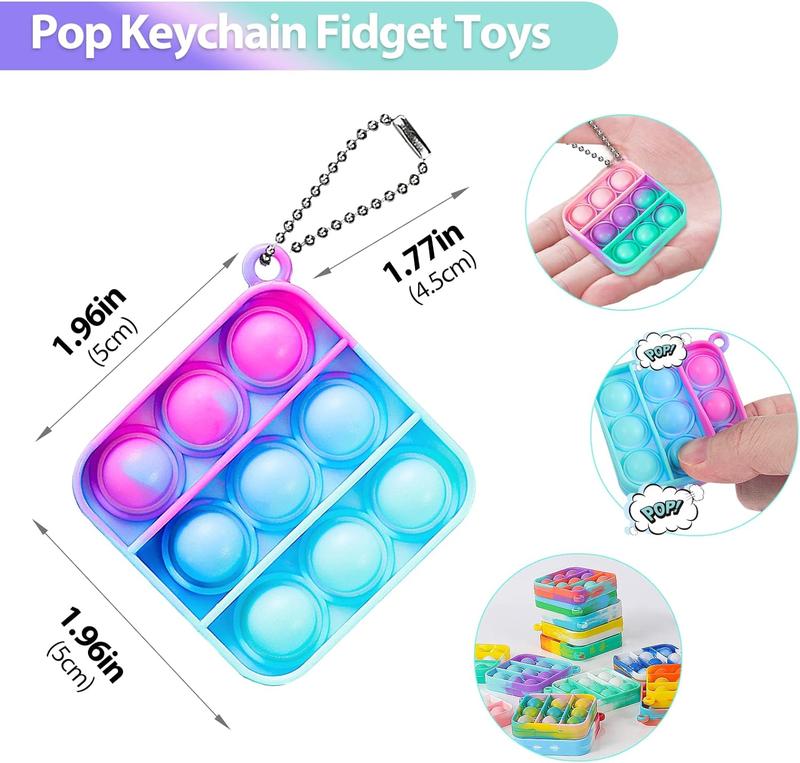 Pop Fidget Toys Bulk Its Party Favors for Kids 4-8 8-12 30PCS Mini Pop Keychain It Fidget Toy Pack Fidgets for Classroom Prizes for Kids Carnival Birthday Goodie Bag Stuffers End of Year Student Gifts