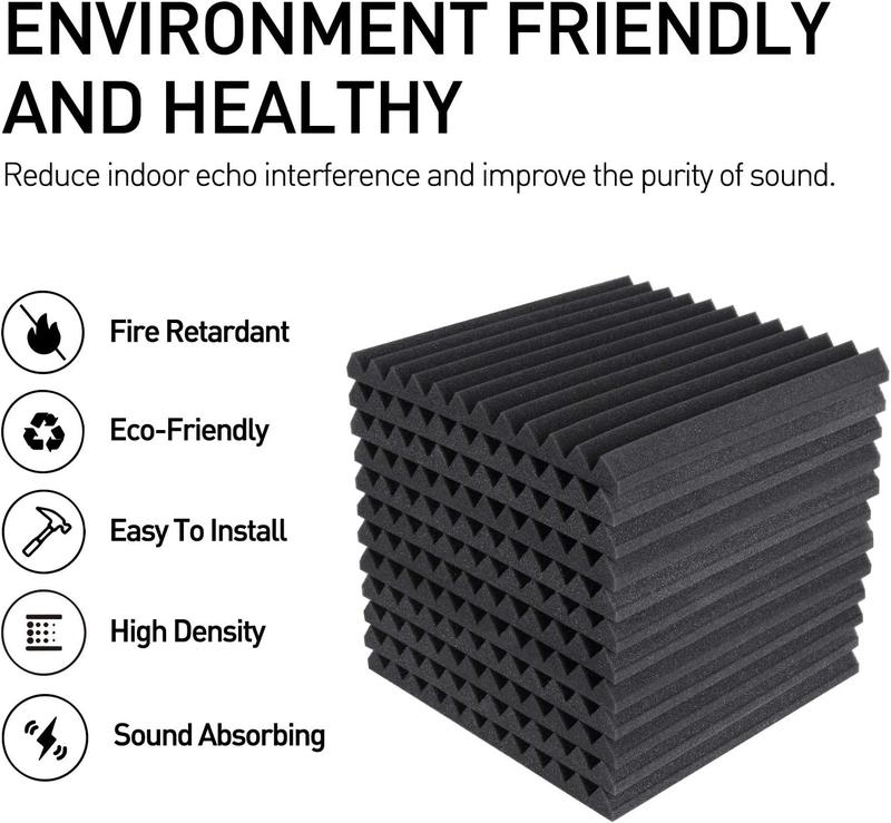 12 24 50 Packs Acoustic Foam Panels 2