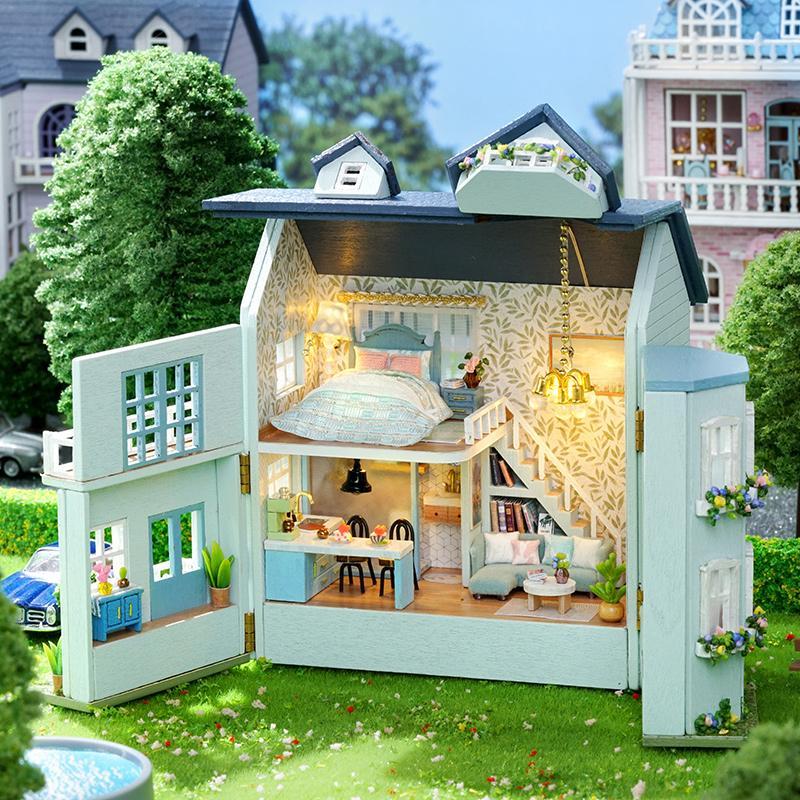 DIY Miniature House Kit, House Building Kit with LED Light, Creative Birthday and Holiday Gift Options, Christmas Gift