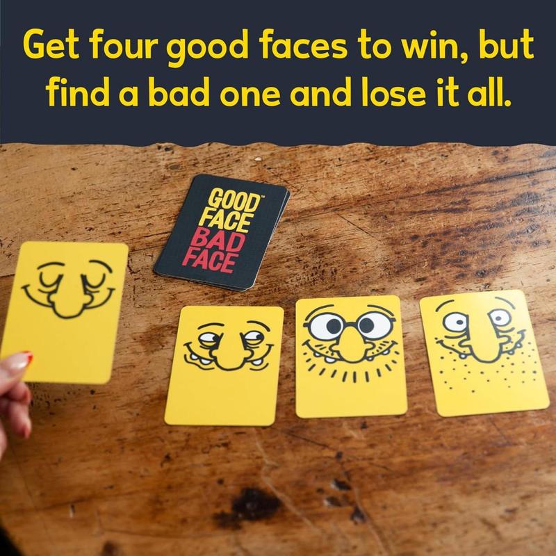 Good Face Bad Face Game Card, 1 Set Funny Party Travel Game Holiday Party Fun Game and Gift, Creative Small Gift, Birthday Party Supplies