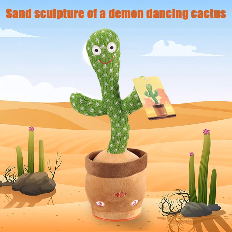 EMOIN DancingCactus Toy Cute Plushies, Talking Cactus Wriggle Singing 120 English Hit Song Sensory Musical Toy,Interactive toy,Birthday Gift