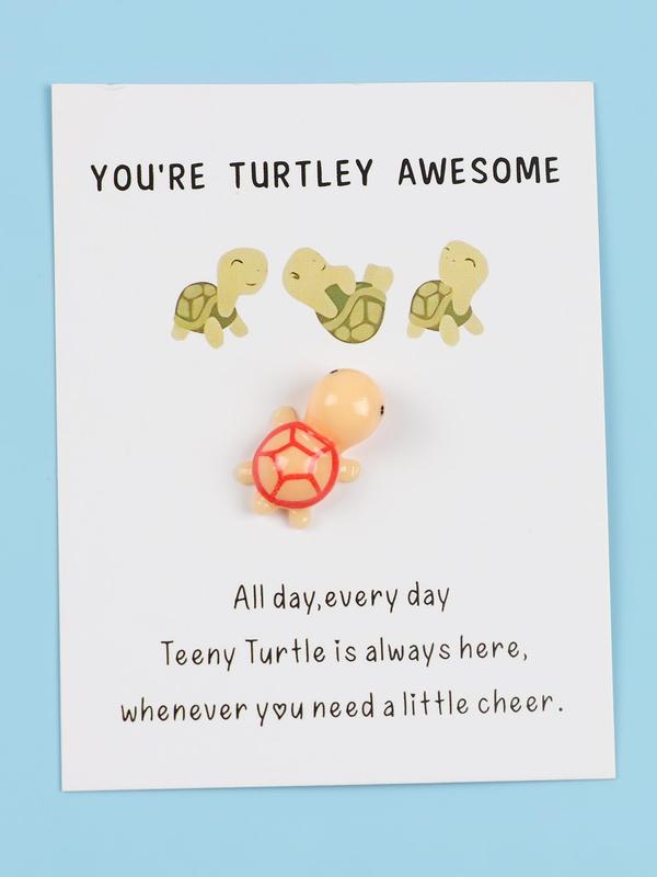 Cute Turtle Shape DIY Jewelry, Birthday Gift for Bestie, Kawaii Mini Animal Decoration with Greeting Card, Creative Gift for Birthday Wedding Party, Back To School Gifts for Friends and Family