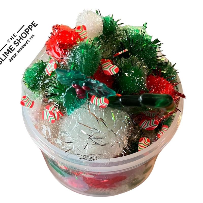 Clear Putty | Christmas Pom Pom | DIY Party Kit 6oz