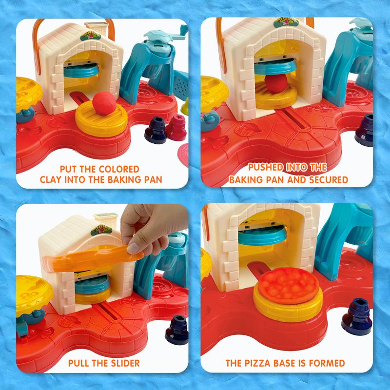 Talgic Kitchen Creations  Top Pizza Oven Toy for Kids 3 Years and Up with 5 Modeling Compound Colors, Play Food, Cooking Toy Pretend Play