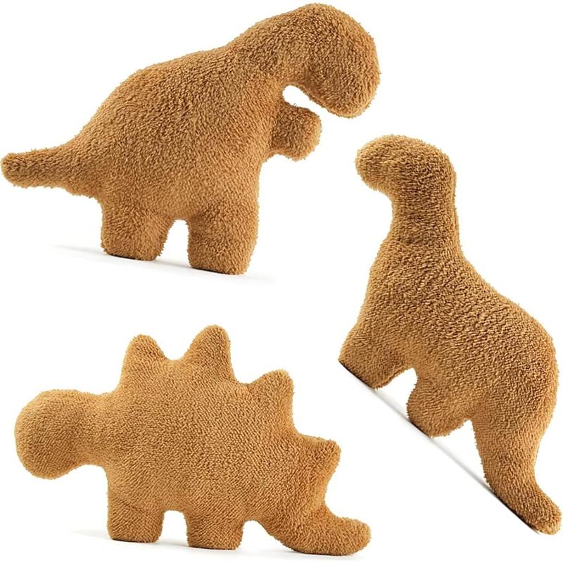 3 Packs Dino Nugget Pillow Plush, 18 inches Dinosaur Chicken Nugget Stuffed Animal Plush Toy, Party Decoration Birthday for Kids Boys Girls