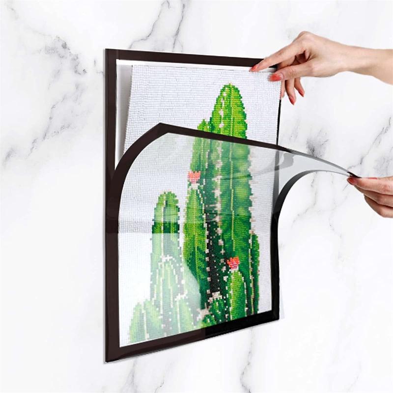 Magnetic Diamond Painting Frame, Self Adhesive Frames for Diamond Art Painting Pictures, Canvas Room Wall Window Door Decorations Accessories