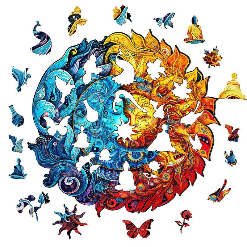 Sun And Moon Wooden Jigsaw Puzzle - Classic & Novelty Toy