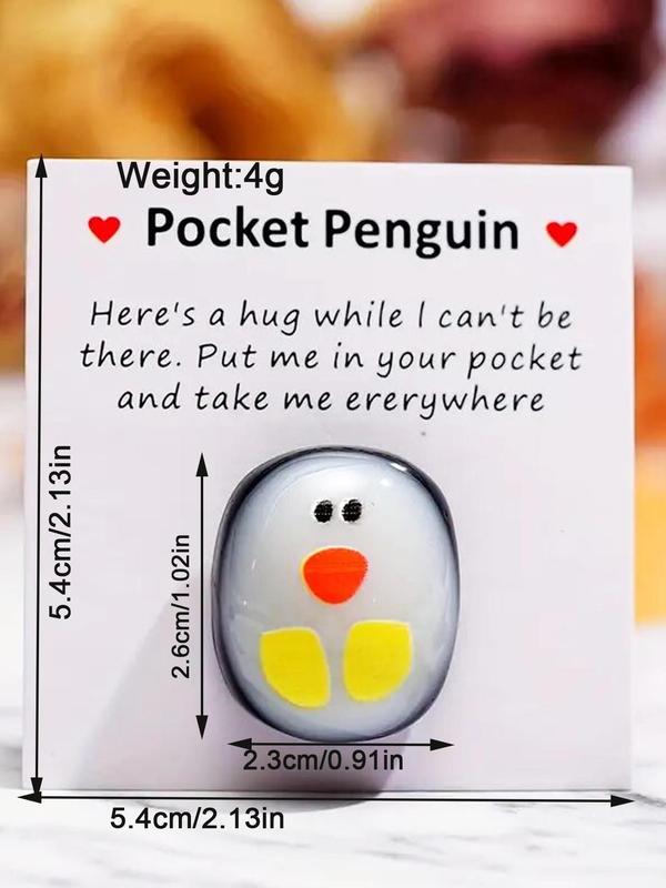 Cute Penguin Design Pocket Penguin Hug, Animal Decoration with Encouragement Greeting Card, Stress Relief Toy for Birthday Wedding Party