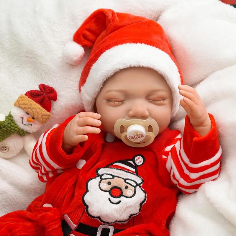 BABESIDE Christmas Outfit 20-Inch Realistic-Newborn Baby Dolls Reborn Baby Dolls Full Body Vinyl Anatomically Correct Real Life Baby Doll with Toy Accessories for Kids Age 3 4 5 6 7 +