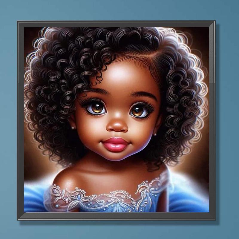 DIY Artificial Diamond Arts Painting Kit Without Frame, Cartoon Girl Pattern DIY Painting, Handmade Craft Wall Art Decoration