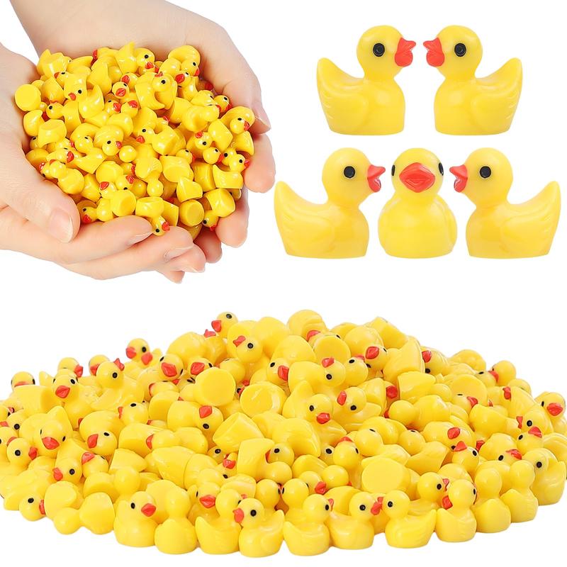 Mini Resin Duck Decoration, 100 200pcs Mini Duckling Set for Pot Plants, Miniature Decoration, Garden Dollhouse Cake Decoration, DIY Season Decoration