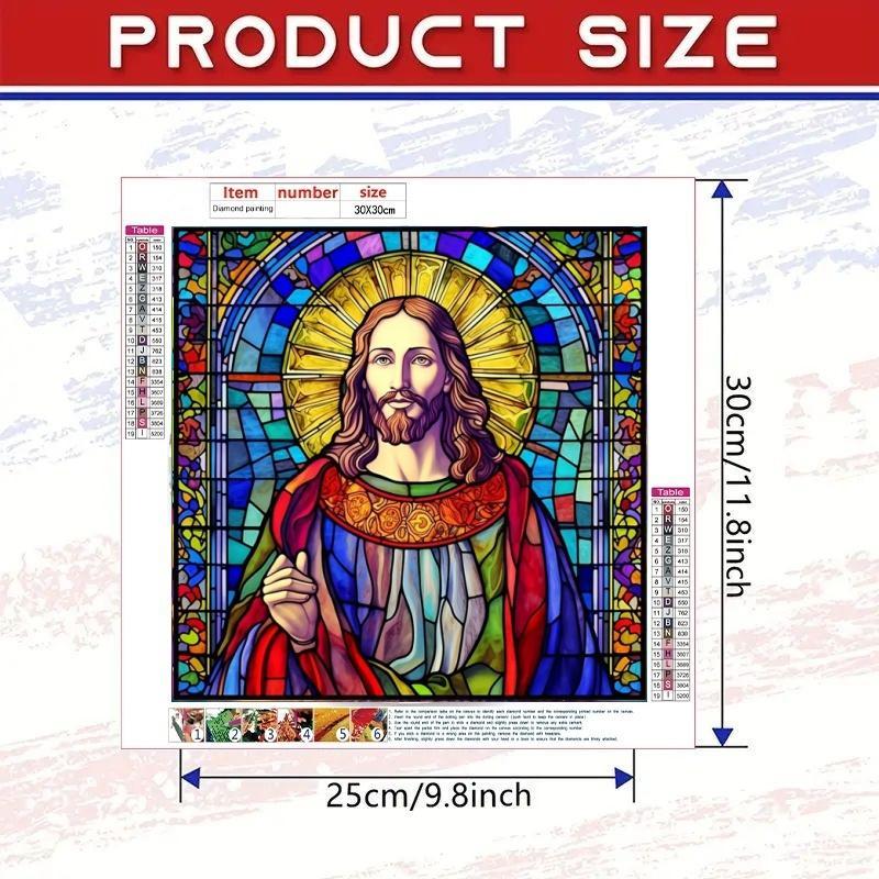 Jesus Pattern DIY Diamond Art Painting Picture Without Frame, DIY 5D Diamond Arts Painting Kit, Wall Art Decor for Home Living Room Bedroom