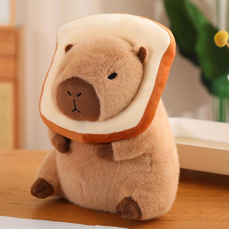 Summer Cartoon Capybara Design Plush Toy, Cute Capybara Stuffed Animal Doll, Super Soft Toast Plushies Handle Flower Plush Toy for Room Decor, Stuffed Animals Decorative Room Accessories, Birthday Gifts, Stuffed Animal